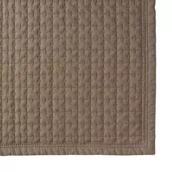 MUJI Washed Cotton Quilted Rug Brown JFAF3A4S
