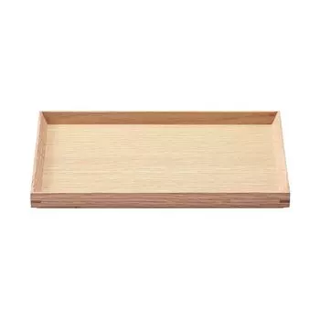MUJI Wooden Square 27cm Wide x 19cm Deep x 2cm MDC81A2S Tray, Natural, Approx. High,