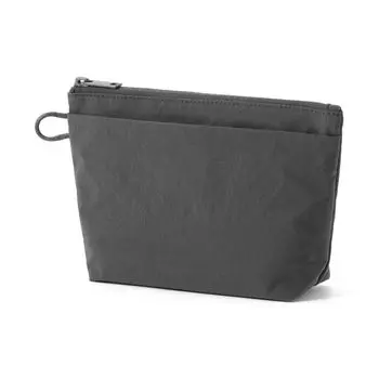 MUJI Wrinkle Nylon Gusseted Pouch Dark Gray M 21 x x 6 cm 84473883 - Approx. 13.5 темно-серого