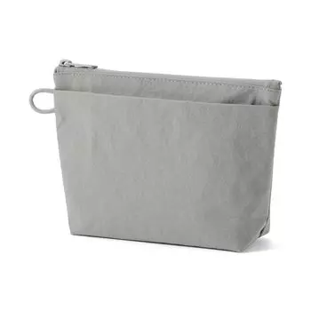 MUJI Wrinkle Nylon Gusseted Pouch Gray M 21 x x 6 cm 84475689 - Approx. 13.5 серый