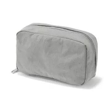 MUJI Wrinkle Nylon Wide Opening Pouch Gray M 15 x 9 x cm 84475801 - Approx. 4.5 серый