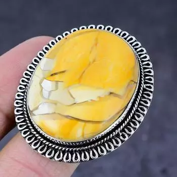 Мукаит драгоценный камень ручной работы 925 пробы стерлингового серебра подарочное ювелирное кольцо размер 9.5 W7P45