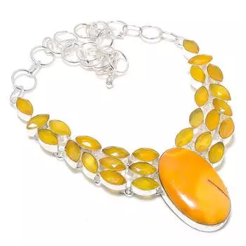 Мукаит, сапфир драгоценный камень 925 стерлингового серебра ювелирное ожерелье 18 g7d16 красный