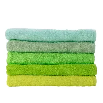 Muko Towel Light Face Towel Assorted Quick Made in Senshu Set of Green Assorted Set, Thin, Drying, Japan, Towel, 5,