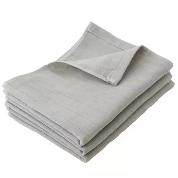 Mukotowel Gauze Face Senshu Made in Baby Set of Light Gray Double-Ply Towels, Towels, Thin, Japan, Absorbent, Quick-Drying, Towels, 3,
