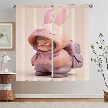 Мультфильм 12 животных зодиака Готовые шторы Дешевые вещи с бесплатной доставкой для домашнего интерьера Шторы Шторы для детской комнаты W50xH70cmx2pcs-CL