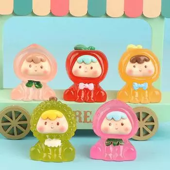 Мультфильм 3D Фруктовая кукла из смолы Креативные крошечные украшения для поделок Милые миниатюрные украшения из смолы для изготовления ювелирных изделий Фигурка из смолы