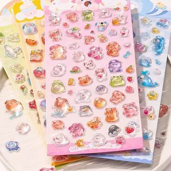 Мультфильм 3D наклейки Водостойкие животные бабочка наклейка для планировщика пенал телефон чехол бутылка для воды скейтборды 1