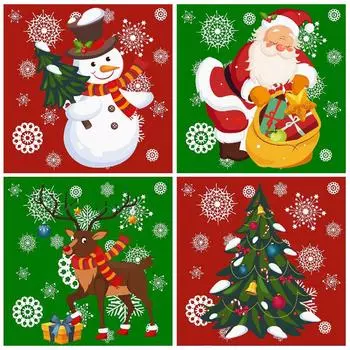 Мультфильм 5D алмазная живопись Санта-Клаус вышивка крестом Снеговик Рождественская елка мозаика круглая алмазная вышивка Рождественский подарок 25X25cm