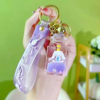 Мультфильм акриловый флакон духов кулон брелок зыбучие пески в масляный подарок фиолетовый