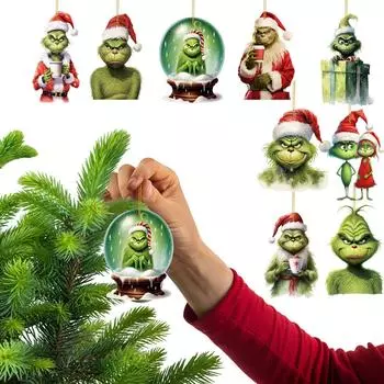 Мультфильм акриловый зеленый кулон праздничное дерево кулон автомобильный аксессуар кулон для внутреннего и наружного украшения One Size