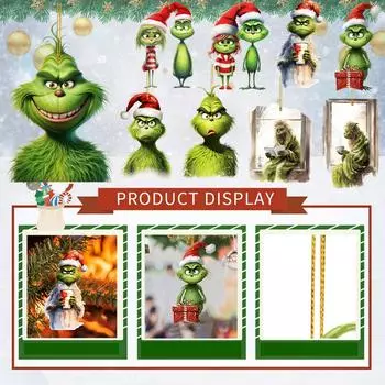 Мультфильм акриловый зеленый кулон праздничное дерево кулон автомобильный аксессуар кулон для внутреннего и наружного украшения One Size