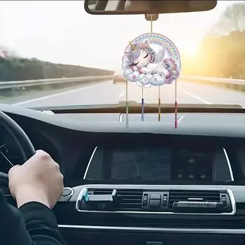 Мультфильм Алмазная картина Ловец солнца Двусторонний снеговик DIY Кристалл Ветер Chimes Подвесной комплект Гном для сада Окно Дом