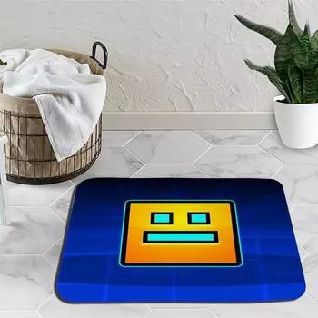 Мультфильм Angry Geometry Dash Ванная комната Входная дверь Коврик для ванной Крытый напольные коврики Абсорбирующий коврик Противоскользящий кухонный коврик для дома Декоративный 1