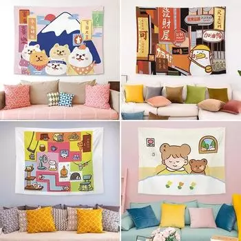 Мультфильм Анимация Фон Ткань Украшения Стены Дома Гобелен Офис Гостиная Гобелен 100x75cm