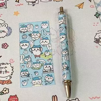 Мультфильм Аниме Chiikawa Пресс-ручка Hachiware Usagi Милая гелевая ручка для студентов 0,5 мм рулонные бумажные ручки детские канцелярские принадлежности для школы