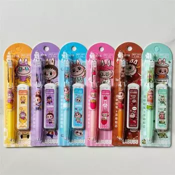 Мультфильм Аниме Лабубу Автоматический Карандаш Сменный Набор Милый Кавайный Студент Нажимая Механический Карандаш Набор Канцелярские Товары Для Студентов Подарки