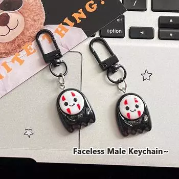 Мультфильм аниме милый безликий человек кулон смешной смоляной брелок для наушников коробка украшения автомобильный ключ аксессуары рюкзак подвески ювелирные изделия