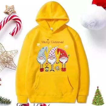 Мультфильм Аниме Пара свитер с капюшоном Европейский размер Рождественский свитер XS