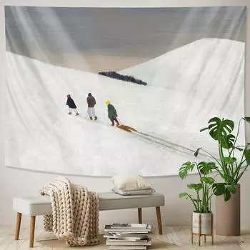 Мультфильм аниме простой стиль гобелен горный гобелен спальня настенный пляжный коврик эстетическое украшение для комнаты украшение дома 100X75CM