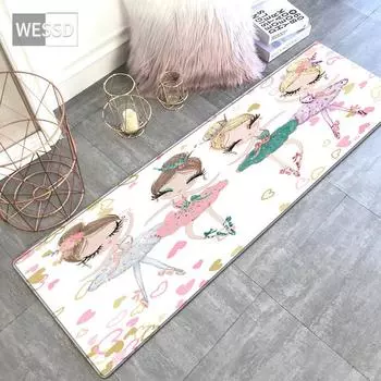 Мультфильм балет танцующая девушка прикроватный ковер для спальни милый детский ковер 40x60cm