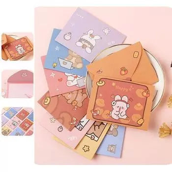 Мультфильм Благословение Спасибо Конверт Открытка Симпатичные Ins Украшение Письмо Бумага Складная Красивая Поздравительная Открытка Новогодний Подарок