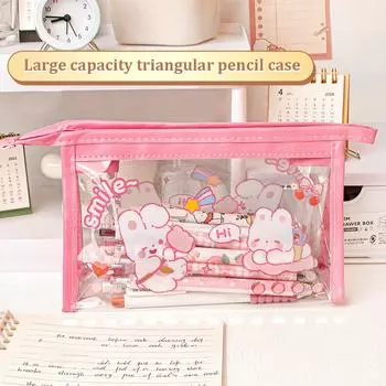 Мультфильм большой емкости Капибара Панда пенал пенал прозрачный студент канцелярские принадлежности органайзер школьные принадлежности подарок