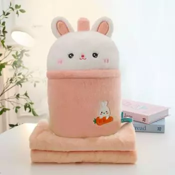 Мультфильм чашка чая с молоком панда кондиционер одеяло детский обеденный перерыв подушка для отправки девочкам подарки кондиционер одеяло автомобильная подушка 45cm * 25cm (blanket 1.1m * 1.6m) 0.82kg