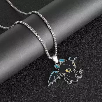 Мультфильм Черно-Белый Дракон Ожерелье Хип-Хоп Стиль Пара Прекрасное Ожерелье Модные Ювелирные Аксессуары чёрный