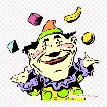 Мультфильм цирк цирк клоун гладить на теплопередаче печати виниловые нашивки наклейки для одежды DIY аппликации моющиеся нашивки