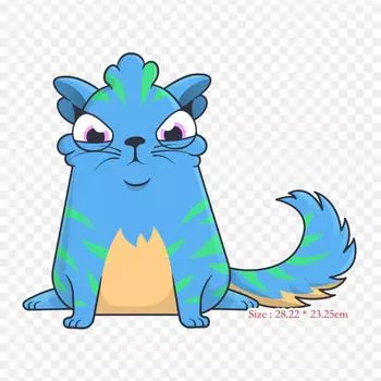 Мультфильм Cryptokitties Усы Термопереносная печать виниловые нашивки Наклейки для одежды Аппликации своими руками Моющиеся нашивки