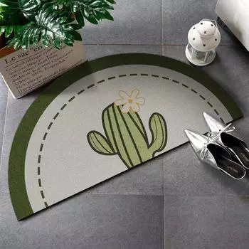 Мультфильм Диатомовая грязь Бытовая входная дверь туалета Туалет Абсорбирующий нескользящий коврик Быстросохнущий коврик для пола ванной комнаты 90*45