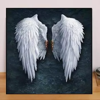 Мультфильм DIY 5D алмазная живопись красивые крылья ангела Алмазная вышивка полный набор аниме наборы для вышивки крестом домашний декор подарок ручной работы Round 25x25cm