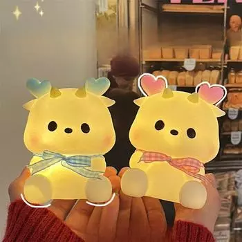 Мультфильм Год Дракона Ночной Светильник Атмосфера Украшения Детская Комната Ночник Сопровождаемый Ручной Подарки