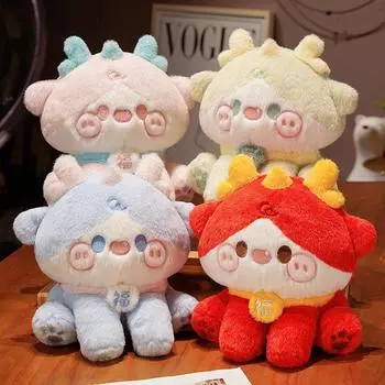 Мультфильм Год Дракона Талисман Милая Кукла Дракон QQ Плюшевая Игрушка Кукла Дракон Плюшевый Украшение для Событий Орнамент Подарок 30cm