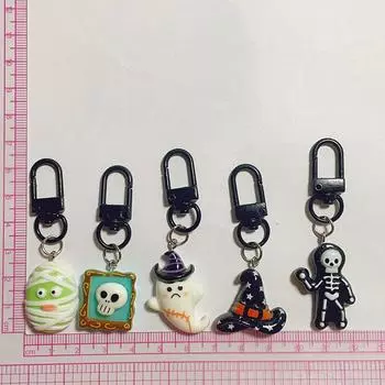 Мультфильм Хэллоуин Скрещенные кости Элемент Брелок Вешалка Подвеска Аксессуары Для Девочек Подарки Чехол Для Наушников as the picture