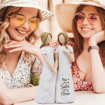 Мультфильм Хорошая сестра Украшения Милые друзья Скульптуры Дружба Сестричество Статуэтки Подарок на память синий