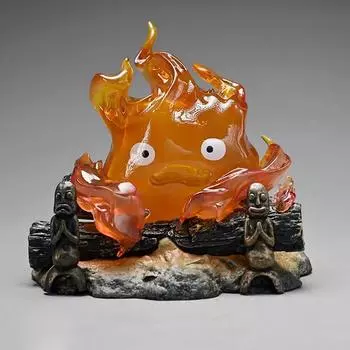 Мультфильм Кальцифер Предметы Лампа Мультфильм Аниме 12см Свеча Настольные Фигурки Модель Статуя ПВХ Модель Коллекция Орнамент Игрушки