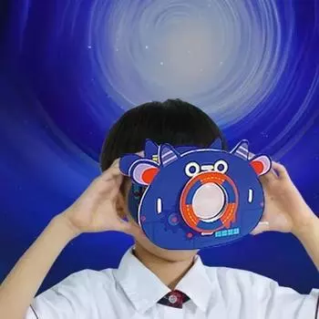 Мультфильм Камера Наука Образование Развивающая Игрушка Ручная Мозаика DIY Технология Небольшой Производственный Эксперимент Ребенок Раннее Обучение Игрушка 11X16X1CM синий