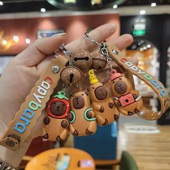 Мультфильм Капибала Маленький Колокольчик ПВХ брелок кукла игрушка брелок сумки кулон украшение наушники чехол аксессуары подарок