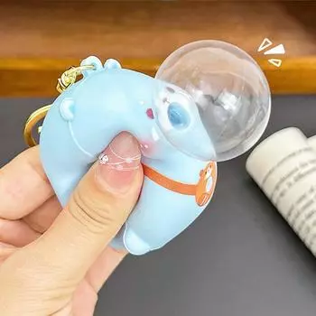 Мультфильм Капибара Силикагель Милое Животное Медленно Отскакивающая Игрушка Брелок Подвеска Рюкзак Украшения Аксессуары Подарки A5