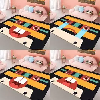 Мультфильм Кассетный Ковер Гостиная Спальня Напольный Коврик Коврик Цветочный Нескользящий Домашний Декор Коврик 40x60cm