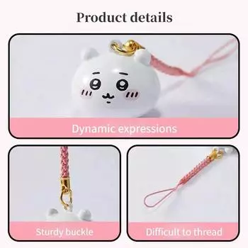 Мультфильм Kawaii Chiikawa серии Water Tone Bell Декоративный кулон Hachiware Bell Подвеска Usagi Женский брелок Подарки