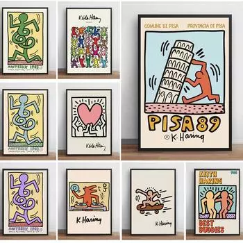 Мультфильм Кит поп постер и принт винтажный абстрактный забавный холст живопись скандинавская детская комната настенные художественные фотографии домашний декор подарок 21x30cm No Frame