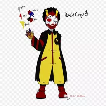Мультфильм Клоун Талисман Железо на теплообмене Печать Виниловые патчи Наклейка для одежды DIY Аппликации Моющиеся пластыри