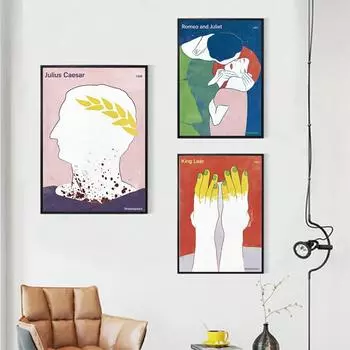 Мультфильм Комиксы Плакат Книга Работы Обложка Холст Картина Грамотность Классика Настенная Живопись Печать Картины для Читального Зала Библиотека Без Рамки 21*30cm No Frame