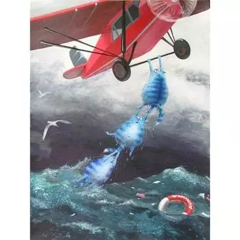 Мультфильм Кот Алмазная картина Алмазная вышивка Полный круглый Стразы DIY Алмазная мозаика Хобби 20X30CM