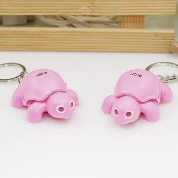 Мультфильм Креативное Маленькое Животное Светодиодные Огни Светящиеся Звуки Черепаха Брелок Сумка Подвесной Кулон Украшения розы красного