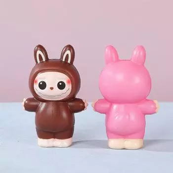 Мультфильм Лабубу Медленный отскок Декомпрессионная игрушка Экструзия Pinch Le Коллекция Кукла Офисное украшение Украшения Подарок чёрный