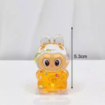 Мультфильм Лабубу Зыбучий песок Слепая коробка брелок DIY ювелирные изделия кукла настольные украшения для автомобиля Милая Слепая сумка Зыбучий песок Маленькое украшение оранжевый